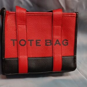 Red and Black Tote Bag
